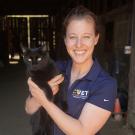 Ashley patterson holding a black cat