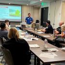 CVET associate director Will Burke presenting a tabletop exercise